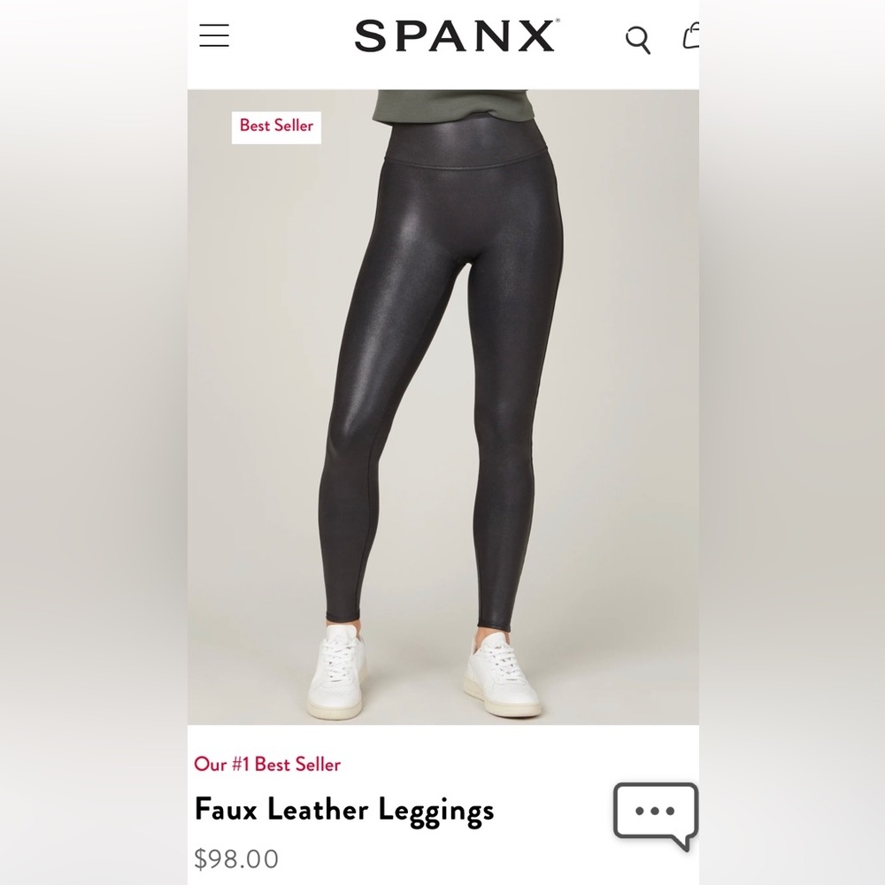 Spanx Faux Leather Leggings-Petite Large